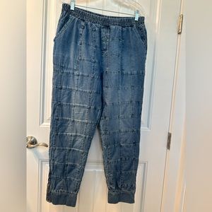 Anthropologie Amadi Patchwork Denim Jogger Jeans/Large/ Pull on w/Elastic Waist